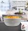 LIFE SMILE Cooking Pot   aluminum Soup Pot With Glass Lid   100% PFOA Free, Fixed Handle   Multi Layer Non-Stick Granite Coating   oven safe &amp; Dishwasher Safe (24CM (4.1 Liters), Gray)