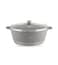 LIFE SMILE Cooking Pot   aluminum Soup Pot With Glass Lid   100% PFOA Free, Fixed Handle   Multi Layer Non-Stick Granite Coating   oven safe &amp; Dishwasher Safe (36CM (13 Liters), Gray)