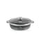 LIFE SMILE Shallow Pot with Lid   Non Stick PFOA FREE Granite Coating Frying Pan   Oven Safe   Dishwasher Safe   Double Handle (28 CM (3.9 Liters), Black)