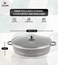 LIFE SMILE Shallow Pot with Lid   Non Stick PFOA FREE Granite Coating Frying Pan   Oven Safe   Dishwasher Safe   Double Handle (36 CM (7.8 Liters), Grey)