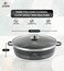 LIFE SMILE Shallow Pot with Lid   Non Stick PFOA FREE Granite Coating Frying Pan   Oven Safe   Dishwasher Safe   Double Handle (40 CM (9.6 Liters), Black)