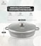 LIFE SMILE Shallow Pot with Lid   Non Stick PFOA FREE Granite Coating Frying Pan   Oven Safe   Dishwasher Safe   Double Handle (40 CM (9.6 Liters), Grey)