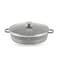 LIFE SMILE Shallow Pot with Lid   Non Stick PFOA FREE Granite Coating Frying Pan   Oven Safe   Dishwasher Safe   Double Handle (40 CM (9.6 Liters), Grey)