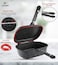 LIFE SMILE 30 CM Smart Deep Double Grill Pan - Multi Layer Granite Non-Stick Coating With Magnetic Handle - Flipping Deep Grill Frying Pan   Multiple Hob Compatibility (Black)
