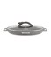 LIFE SMILE Fish Frying Pan With lid, Granite Coating Non Stick Oval Frying pan 100% PFOA FREE, Oven Safe (Shallow, Gray)