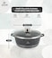 LIFE SMILE Cooking Pot   aluminum Soup Pot With Glass Lid   100% PFOA Free, Fixed Handle   Multi Layer Non-Stick Granite Coating   oven safe &amp; Dishwasher Safe (20CM (2.3 Liters), Black)