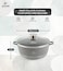 LIFE SMILE Cooking Pot   aluminum Soup Pot With Glass Lid   100% PFOA Free, Fixed Handle   Multi Layer Non-Stick Granite Coating   oven safe &amp; Dishwasher Safe (20CM (2.3 Liters), Gray)
