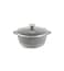 LIFE SMILE Cooking Pot   aluminum Soup Pot With Glass Lid   100% PFOA Free, Fixed Handle   Multi Layer Non-Stick Granite Coating   oven safe &amp; Dishwasher Safe (20CM (2.3 Liters), Gray)