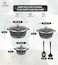 LIFE SMILE Pots Set 8 pieces - Kitchen Cookware set , Granite Non Stick Coating, Die Cast aluminum 100% PFOA FREE include Casseroles &amp; Silicone Utensils (Black (16/20/24CM))