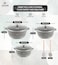 LIFE SMILE Pots Set 8 pieces - Kitchen Cookware set, Granite Non Stick Coating, Die Cast aluminum 100% PFOA FREE include Casseroles &amp; Silicone Utensils (Gray (24/28/32CM))