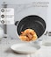LIFE SMILE - Frying Pans with Lids Multi-Layer Granite Coating Non Stick
