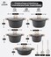 LIFE SMILE Cookware Set - 13 Pieces Pots and pan set Induction Base, Granite Non Stick Coating 100% PFOA FREE, Die Cast aluminum Body include Casseroles &amp; Shallow Pot &amp; Kitchen Utensils (Brown)