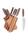 Life Smile 8-Piece Kitchen Knife Set with Wooden Stand
