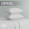 Klub Linen 3PC Striped Fitted Sheet Set, Ultra Soft Microfiber Bedding Set - 1 Fitted Sheet Double (120x200cm) with Deep Pocket and 2 Pillowcases (50 x 75 cm), White