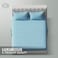 Klub Linen 3PC Striped Fitted Sheet Set, Ultra Soft Microfiber Bedding Set - 1 Fitted Sheet King (180x200cm) with Deep Pocket and 2 Pillowcases (50 x 75 cm), Aqua