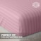 Klub Linen 3PC Striped Fitted Sheet Set, Ultra Soft Microfiber Bedding Set - 1 Fitted Sheet Single (90x190cm) with Deep Pocket and 2 Pillowcases (50 x 75 cm), Baby Pink