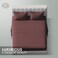 Klub Linen 3PC Striped Fitted Sheet Set, Ultra Soft Microfiber Bedding Set - 1 Fitted Sheet Double (120x200cm) with Deep Pocket and 2 Pillowcases (50 x 75 cm), Chocolate