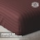 Klub Linen 3PC Striped Fitted Sheet Set, Ultra Soft Microfiber Bedding Set - 1 Fitted Sheet King (180x200cm) with Deep Pocket and 2 Pillowcases (50 x 75 cm), Chocolate