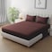 Klub Linen 3PC Striped Fitted Sheet Set, Ultra Soft Microfiber Bedding Set - 1 Fitted Sheet King (180x200cm) with Deep Pocket and 2 Pillowcases (50 x 75 cm), Chocolate
