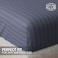 Klub Linen 3PC Striped Fitted Sheet Set, Ultra Soft Microfiber Bedding Set - 1 Fitted Sheet King (180x200cm) with Deep Pocket and 2 Pillowcases (50 x 75 cm), Dark Grey