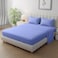 Klub Linen 3PC Striped Fitted Sheet Set, Ultra Soft Microfiber Bedding Set - 1 Fitted Sheet Double (120x200cm) with Deep Pocket and 2 Pillowcases (50 x 75 cm), Lavender