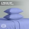 Klub Linen 3PC Striped Fitted Sheet Set, Ultra Soft Microfiber Bedding Set - 1 Fitted Sheet King (180x200cm) with Deep Pocket and 2 Pillowcases (50 x 75 cm), Lavender