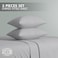 Klub Linen 3PC Striped Fitted Sheet Set, Ultra Soft Microfiber Bedding Set - 1 Fitted Sheet King (180x200cm) with Deep Pocket and 2 Pillowcases (50 x 75 cm), Light Grey