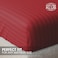 Klub Linen 3PC Striped Fitted Sheet Set, Ultra Soft Microfiber Bedding Set - 1 Fitted Sheet Queen (150x200cm) with Deep Pocket and 2 Pillowcases (50 x 75 cm), Red Velvet