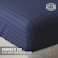 Klub Linen 3PC Striped Fitted Sheet Set, Ultra Soft Microfiber Bedding Set - 1 Fitted Sheet Queen (150x200cm) with Deep Pocket and 2 Pillowcases (50 x 75 cm), Navy