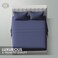 Klub Linen 3PC Striped Fitted Sheet Set, Ultra Soft Microfiber Bedding Set - 1 Fitted Sheet King (180x200cm) with Deep Pocket and 2 Pillowcases (50 x 75 cm), Navy