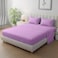 Klub Linen 3PC Striped Fitted Sheet Set, Ultra Soft Microfiber Bedding Set - 1 Fitted Sheet Queen (150x200cm) with Deep Pocket and 2 Pillowcases (50 x 75 cm), LILAC