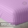 Klub Linen 3PC Striped Fitted Sheet Set, Ultra Soft Microfiber Bedding Set - 1 Fitted Sheet King (180x200cm) with Deep Pocket and 2 Pillowcases (50 x 75 cm), LILAC