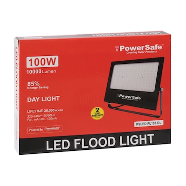 PowerSafe LED Floodlight 100W Daylight, 1000 Lumen, 6500K, 85% Energy Saving, 25,000 Hours Lifespan, with Surge Protection, ESMA Approved