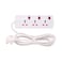 Terminator 3 Way Universal Power Extension Socket, Individual Switches with Neon Indicator, 1.25mm&sup2; Cable 3M &amp; 13A Fused Plug