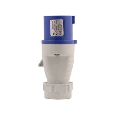 Terminator 3-pin industrial plug, 2-Pole+Earth, 6h, 200-250V~16A, IP44, rewirable