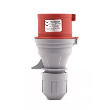 Terminator 5-pin industrial plug with matt cover, 3-Pole+Neutral+Earth, 6h, 200/346-240/415V~16A, 50/60Hz, IP44, rewirable