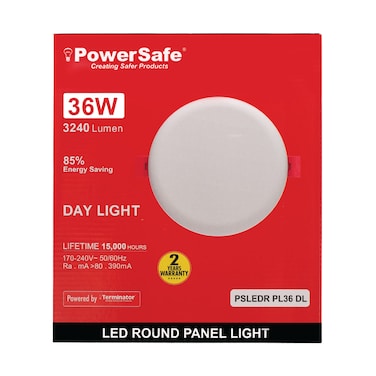 PowerSafe LED Round Panel Light 36W Daylight, 3240 Lumen, 6500K, 85% Energy Saving, 15,000 Hours Lifespan, with Surge Protection, ESMA Approved