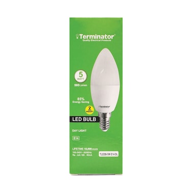 Terminator LED Candle Bulb 5W Day Light E14