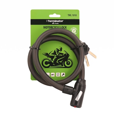 Terminator Motorcycle / Security (18*900mm) Lock with 2 Keys (Black)