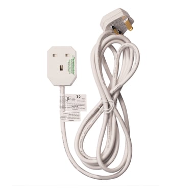 1 Way UK Power Extension Socket 1.25mm&sup2; Cable 2M &amp; 13A Fused Plug
