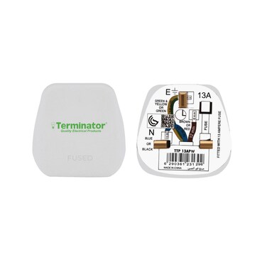 Top Plug With Fitted 13A Fuse 3 Pin Flat And Plain Finish (White)