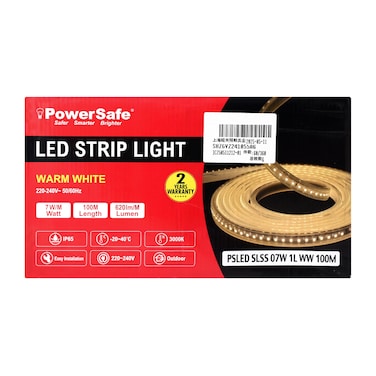 PowerSafe LED Strip Light Standard Series 7W Warm White One Line 100 Meter Roll