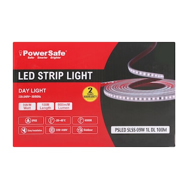 PowerSafe LED Strip Light Standard Series 9W Day Light One Line, Driver Free 100 Meter Roll
