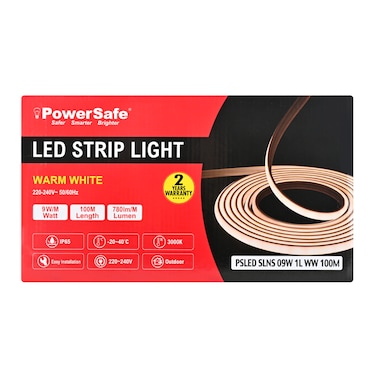 PowerSafe LED Strip Light Neon Series 9W Warm White One Line 100 Meter Roll
