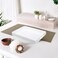 LAMSIT IBDAA Acrylic Tray Serving Tray,Bathroom Decorative Tray,Ottoman Coffee Table Tray, Clear Food Tray for Eating, Kitchen Organizer and Cosmetics, Jewelry, Toiletries (40x30x5 cm), White