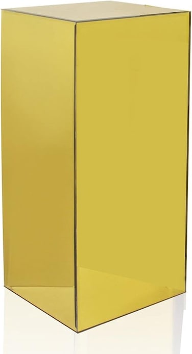 LAMSIT IBDAA Acrylic Pedestals &ndash; Plastic Stands &ndash; Acrylic Plinths &ndash; Acrylic Risers &ndash; Side Tables ((30 x 30 x 100) cm, Golden Mirror)