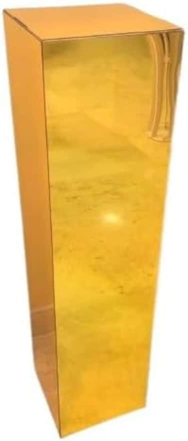 LAMSIT IBDAA Acrylic Pedestals &ndash; Plastic Stands &ndash; Acrylic Plinths &ndash; Acrylic Risers &ndash; Side Tables ((30 x 30 x 120) cm, Golden Mirror)