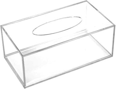 LAMSIT IBDAA - Acrylic Tissue Box   Holder Case Storage Case   Mirror Box   Napkin Holder Organizer (Rectangle (25x13x9 cm), Clear)
