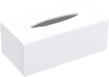 LAMSIT IBDAA - Acrylic Tissue Box   Holder Case Storage Case   Mirror Box   Napkin Holder Organizer (Rectangle (25x13x9 cm), White)