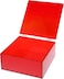 LAMSIT IBDAA Acrylic Box - Fluorescent Display Box with Hinges &ndash; Gift Showcase for Collectibles, Jewelries - Dustproof Protection Storage (20x20x8 cm, Fluorescent Red)